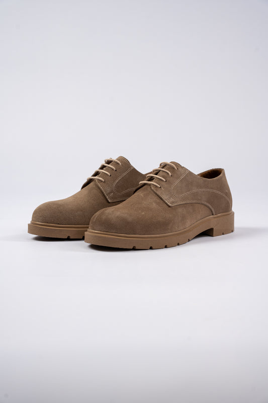 BEIGE DERBY SUEDE SHOE