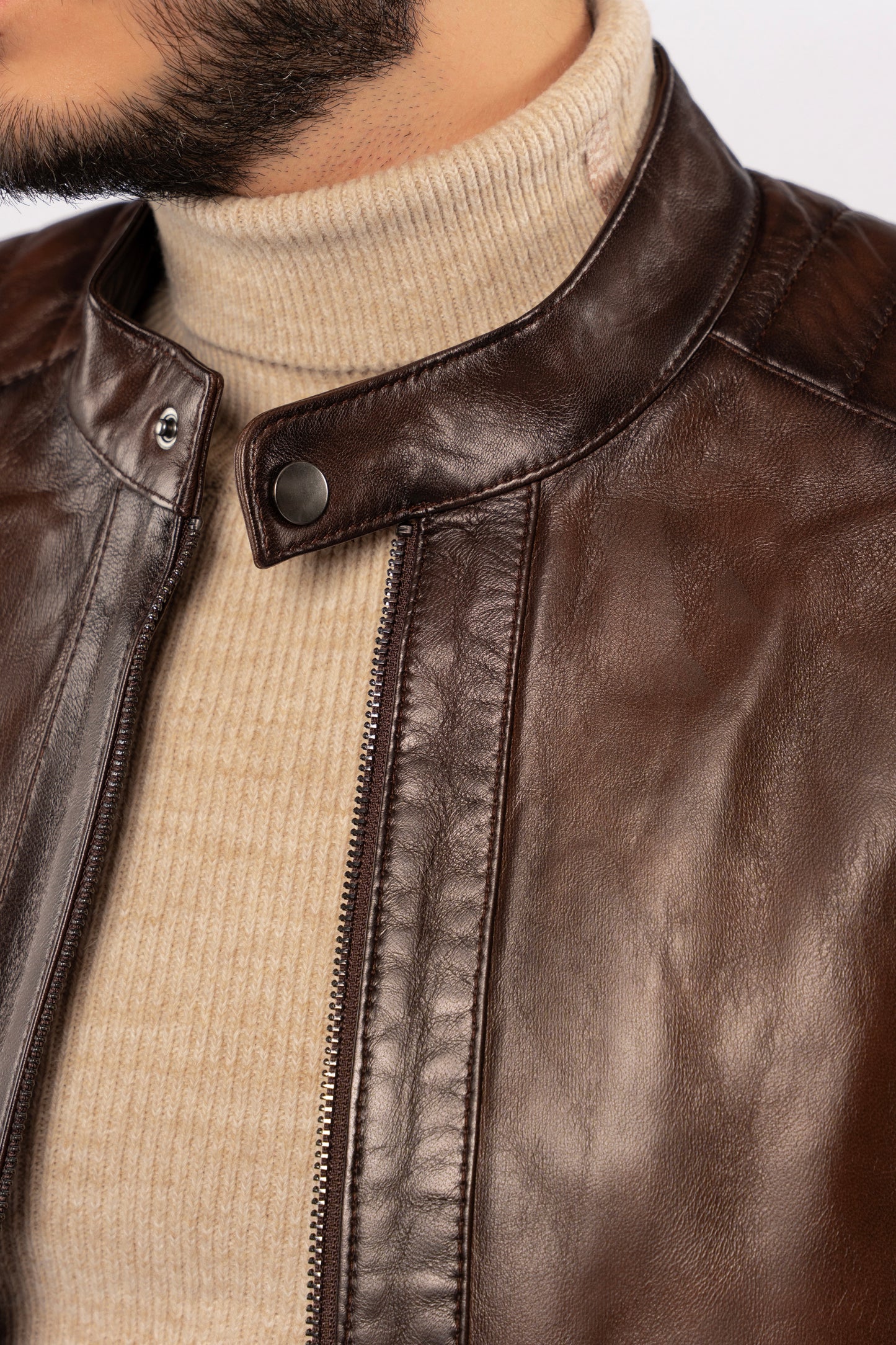 BROWN GENUINE LEATHER JACKET