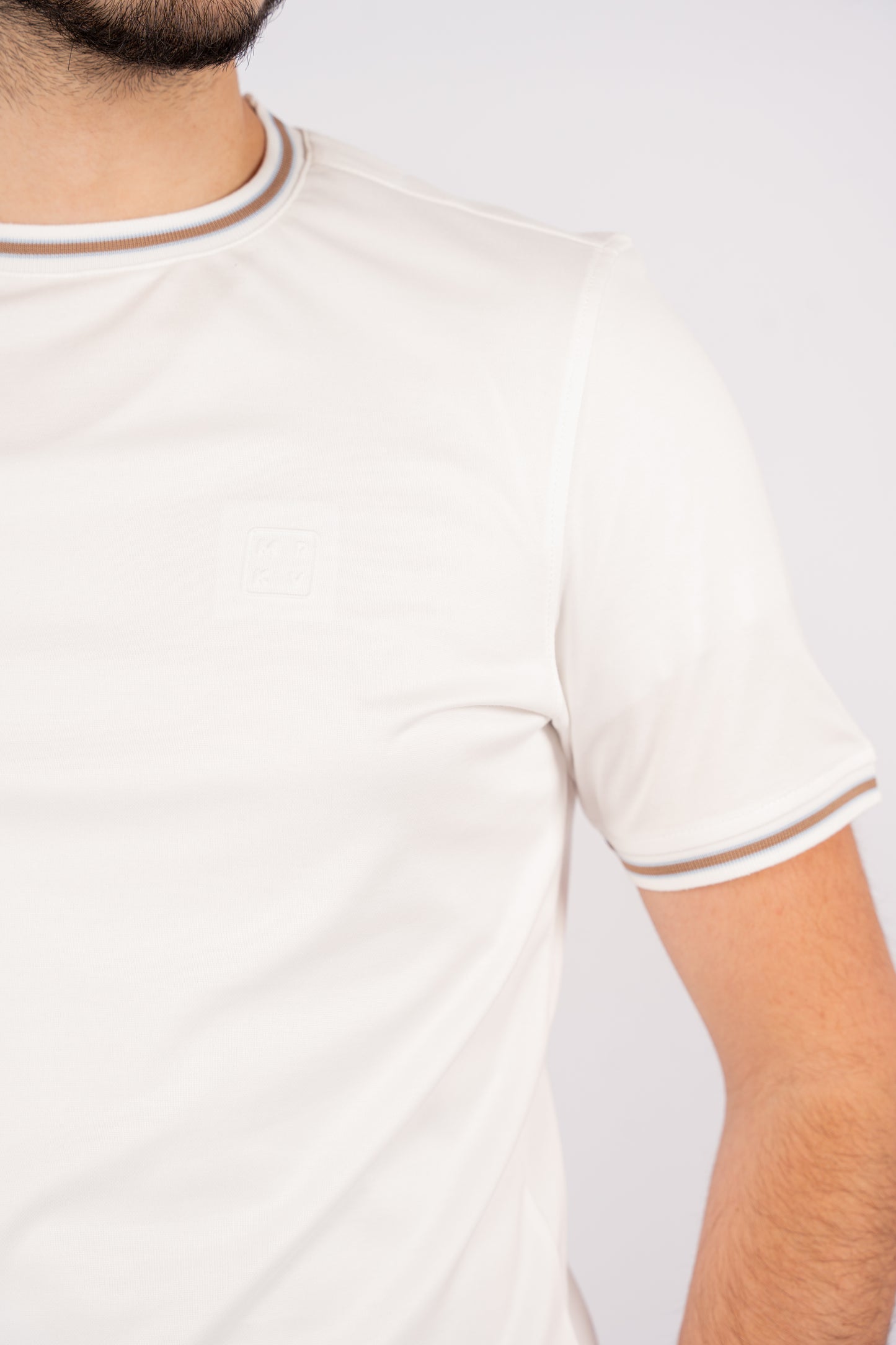 WHITE CASUAL MERCERIZED TSHIRT