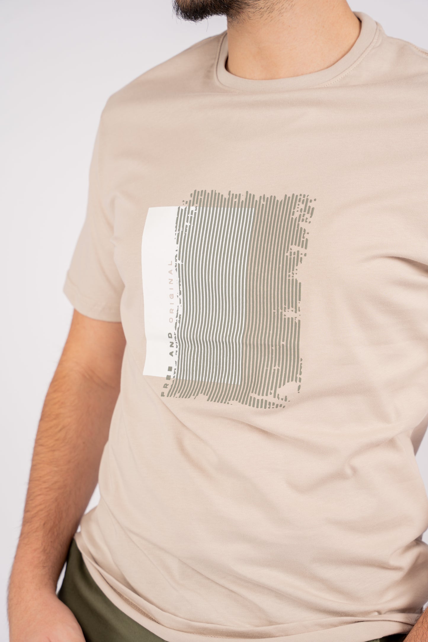 BEIGE PATTERNED TSHIRT