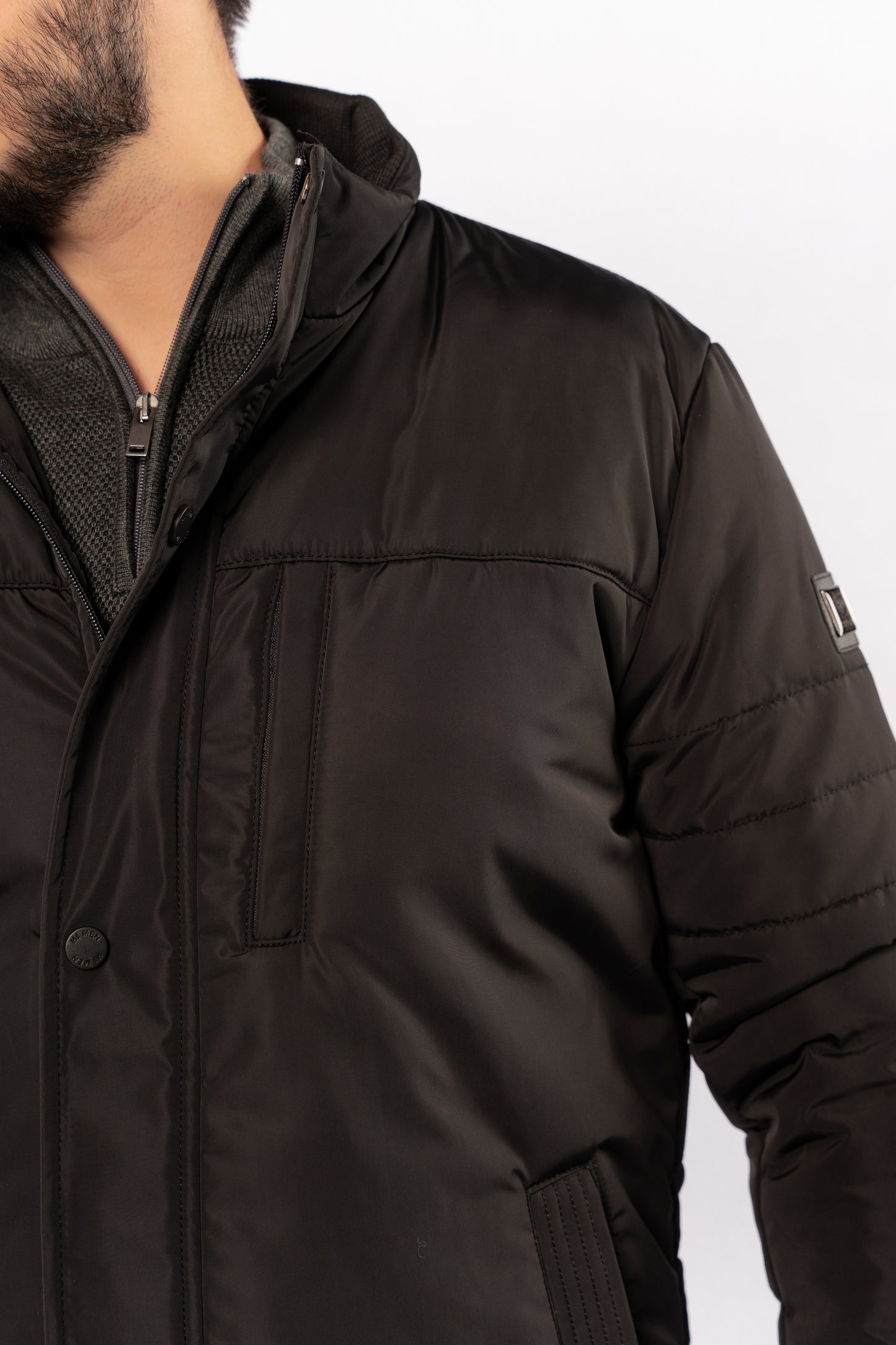 BLACK QUILTED JACKET