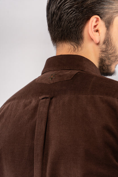 BROWN ELEGANCE VELVET SHIRT