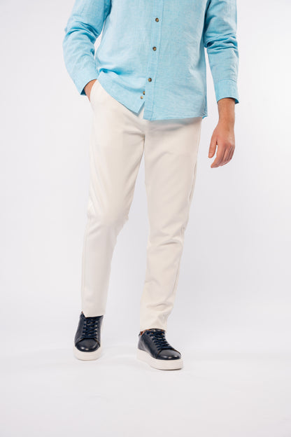 TURQUOISE CHINESE LINEN SHIRT