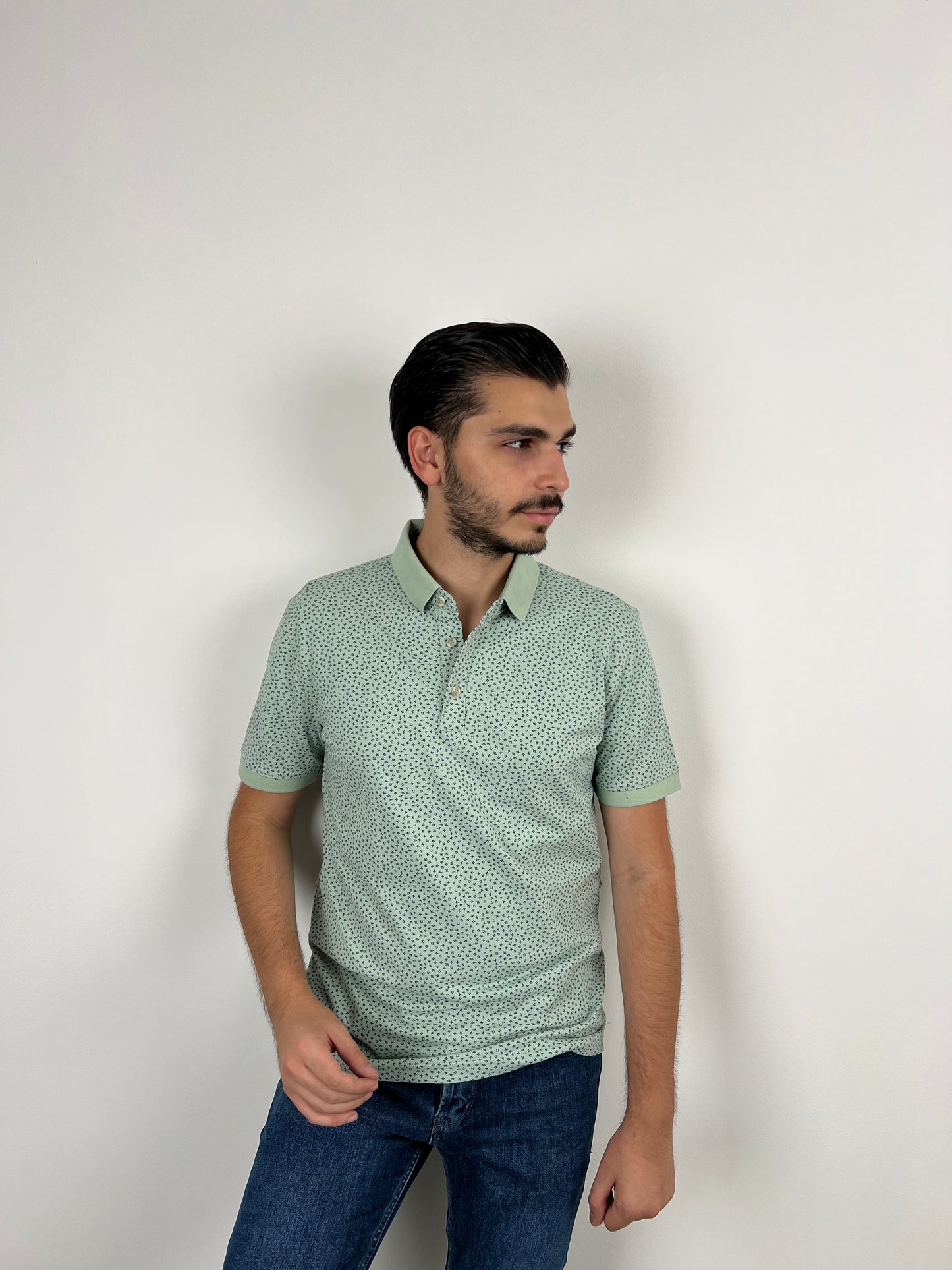 PATTERNED MINT POLO