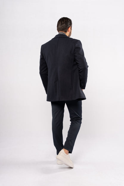 NAVY ELEGANCE WOOL COAT