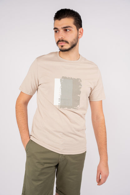 BEIGE PATTERNED TSHIRT