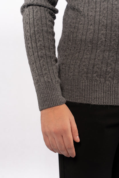 GREY PATTERNED TURTLENECK