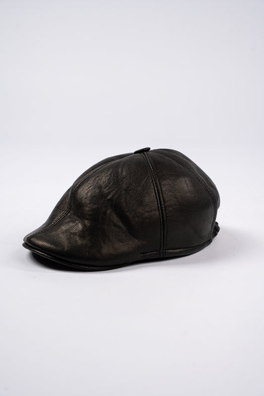 BLACK LEATHER HAT