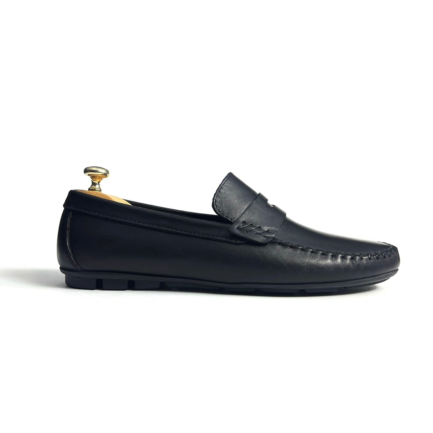 Black leather Penny Moccasin