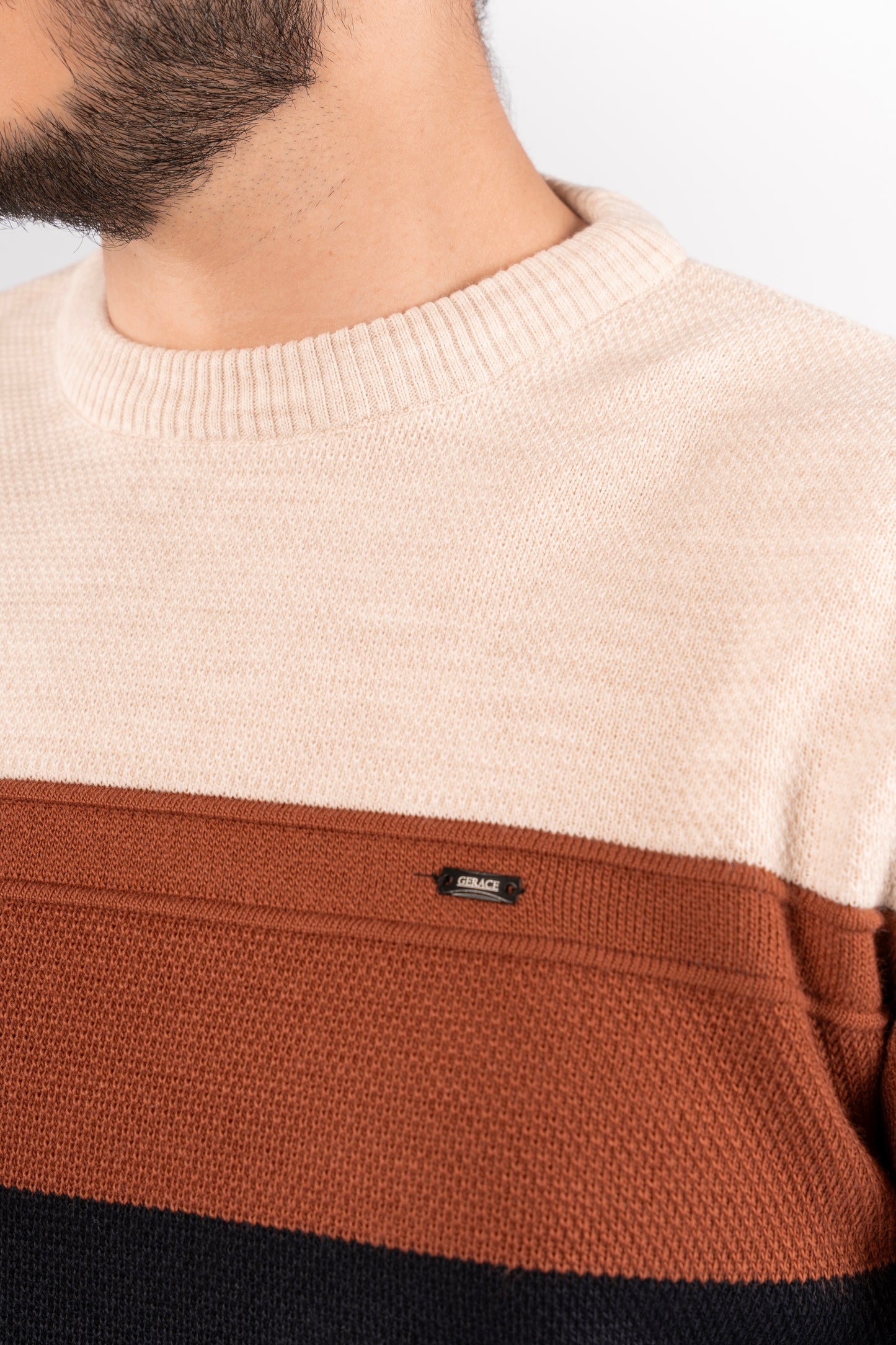 NAVY URBAN TRICOLOR SWEATER