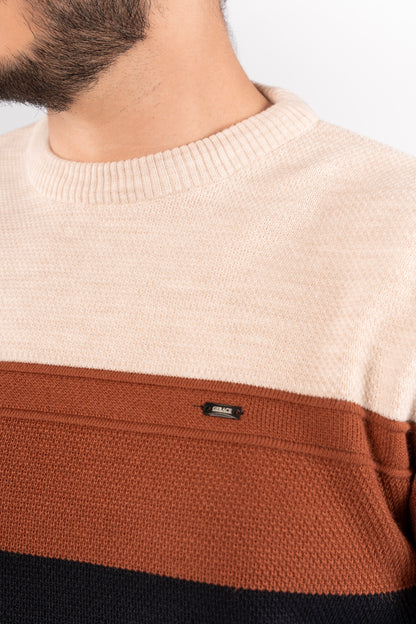 NAVY URBAN TRICOLOR SWEATER