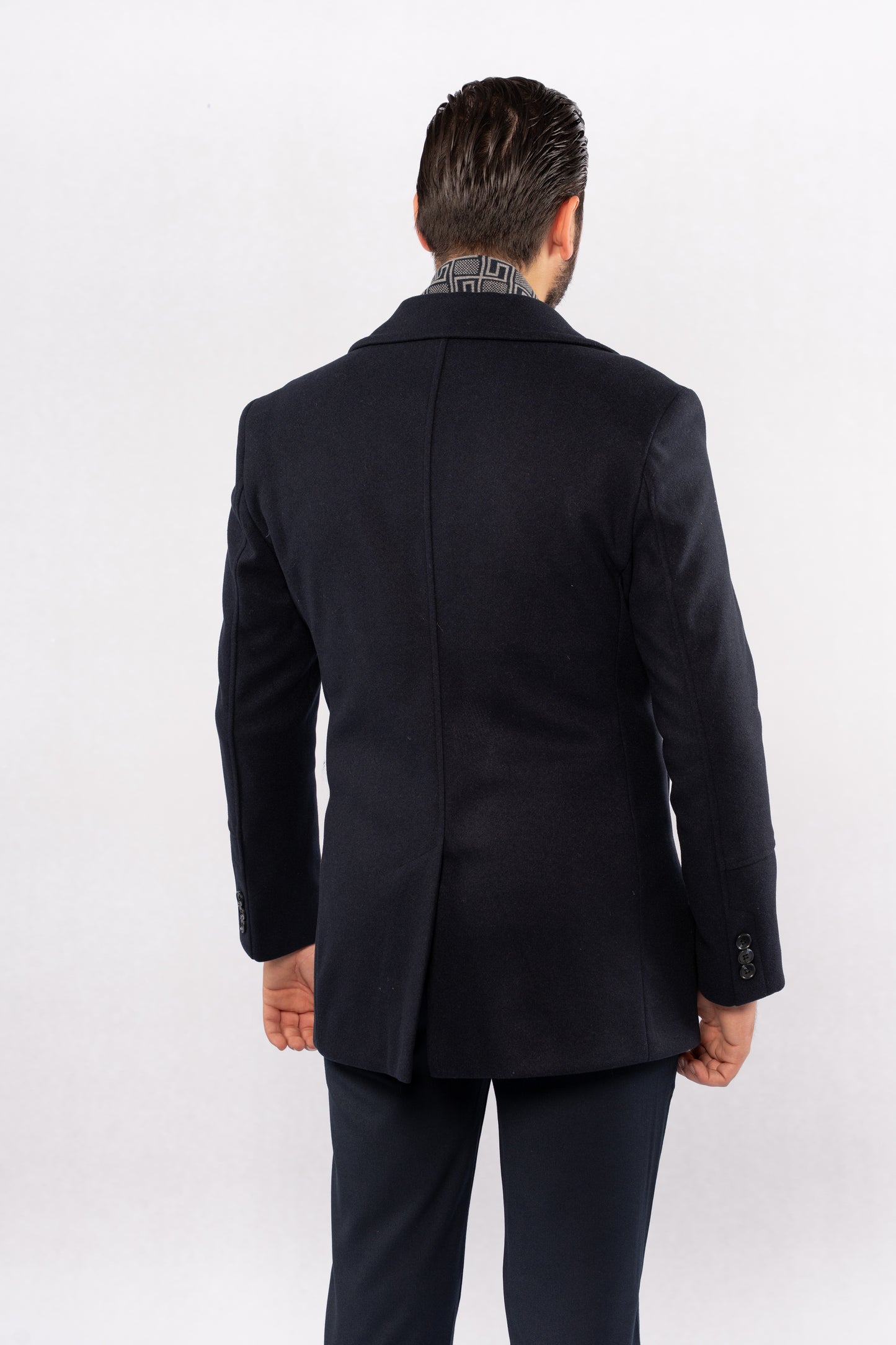 NAVY ELEGANCE WOOL COAT