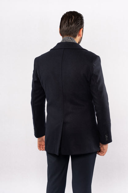 NAVY ELEGANCE WOOL COAT