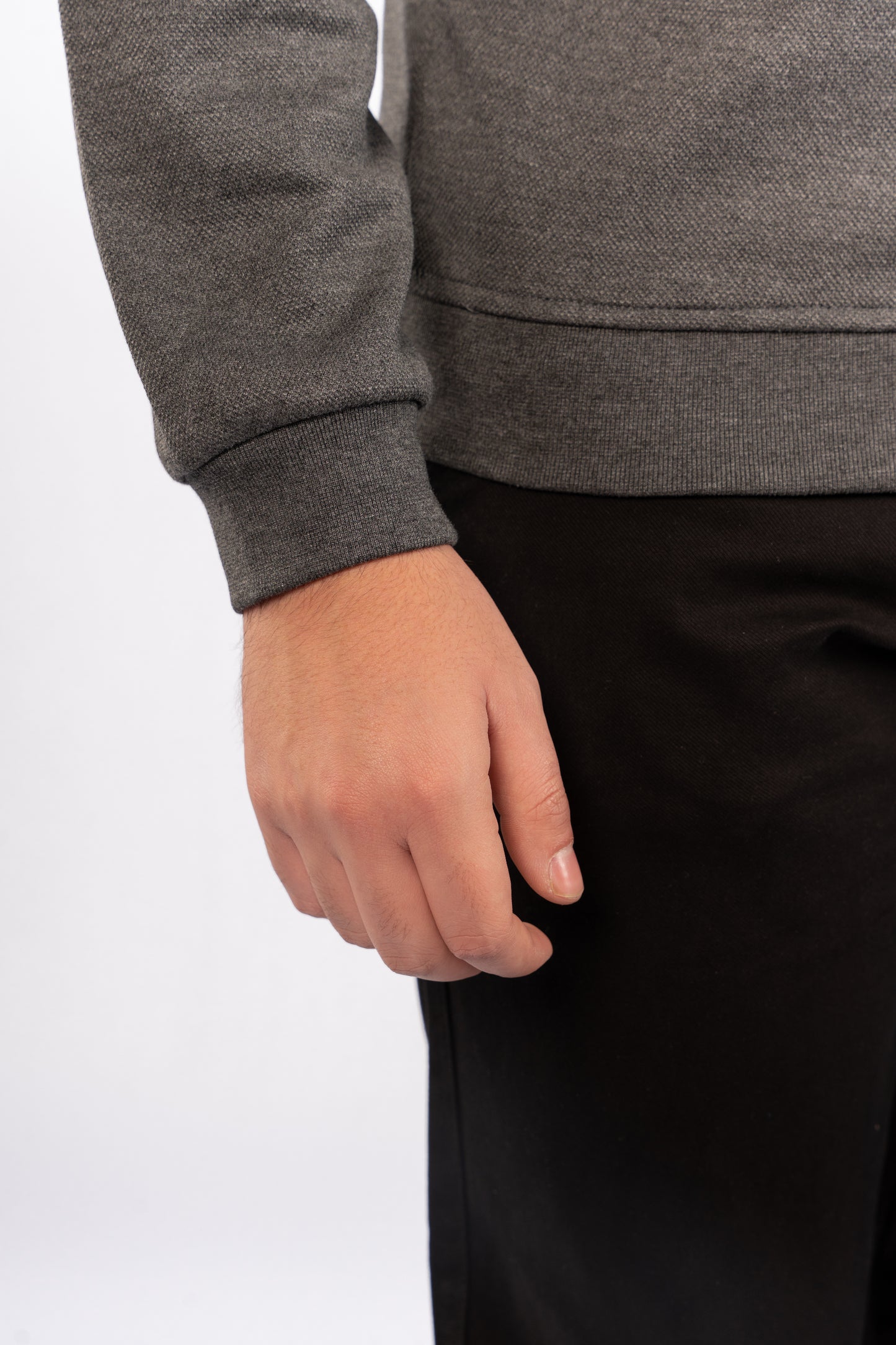 GREY ELEGANCE PIQUET SWEATER