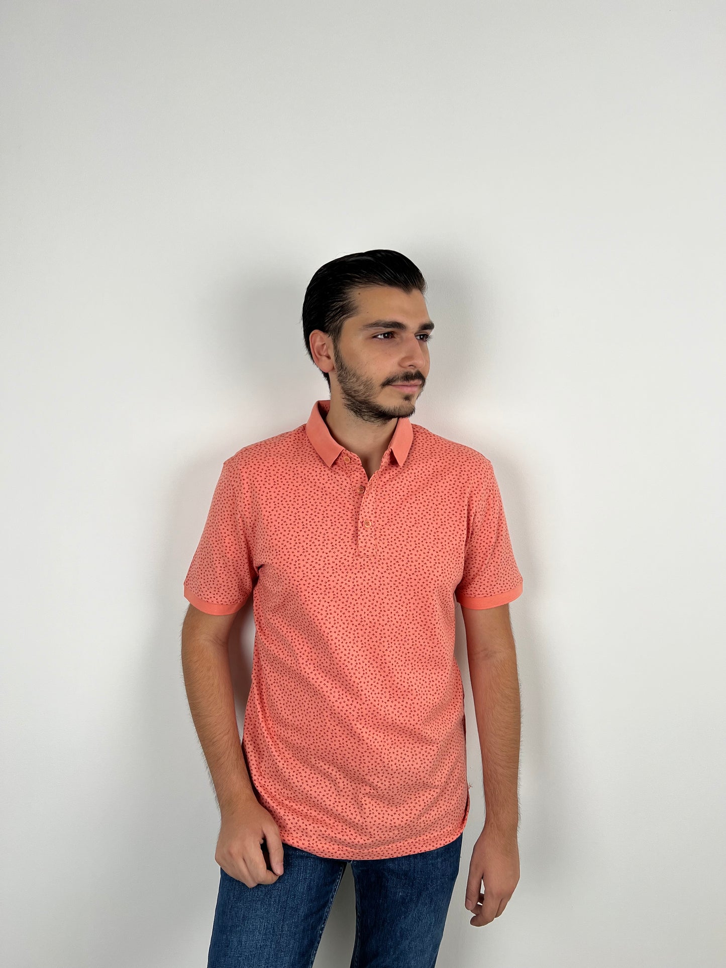 PATTERNED SALMON POLO