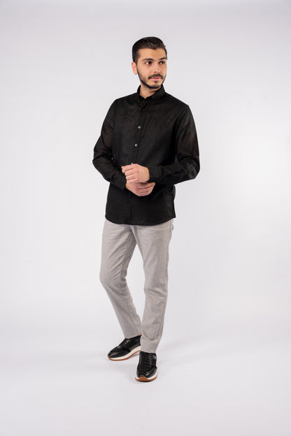 BLACK PREMIUM LINEN SHIRT