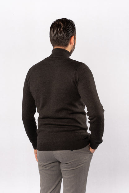 DARK GREY TURTLENECK SWEATER