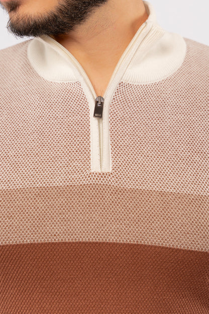 MOCHA CASUAL HIGHNECK ZIPPER