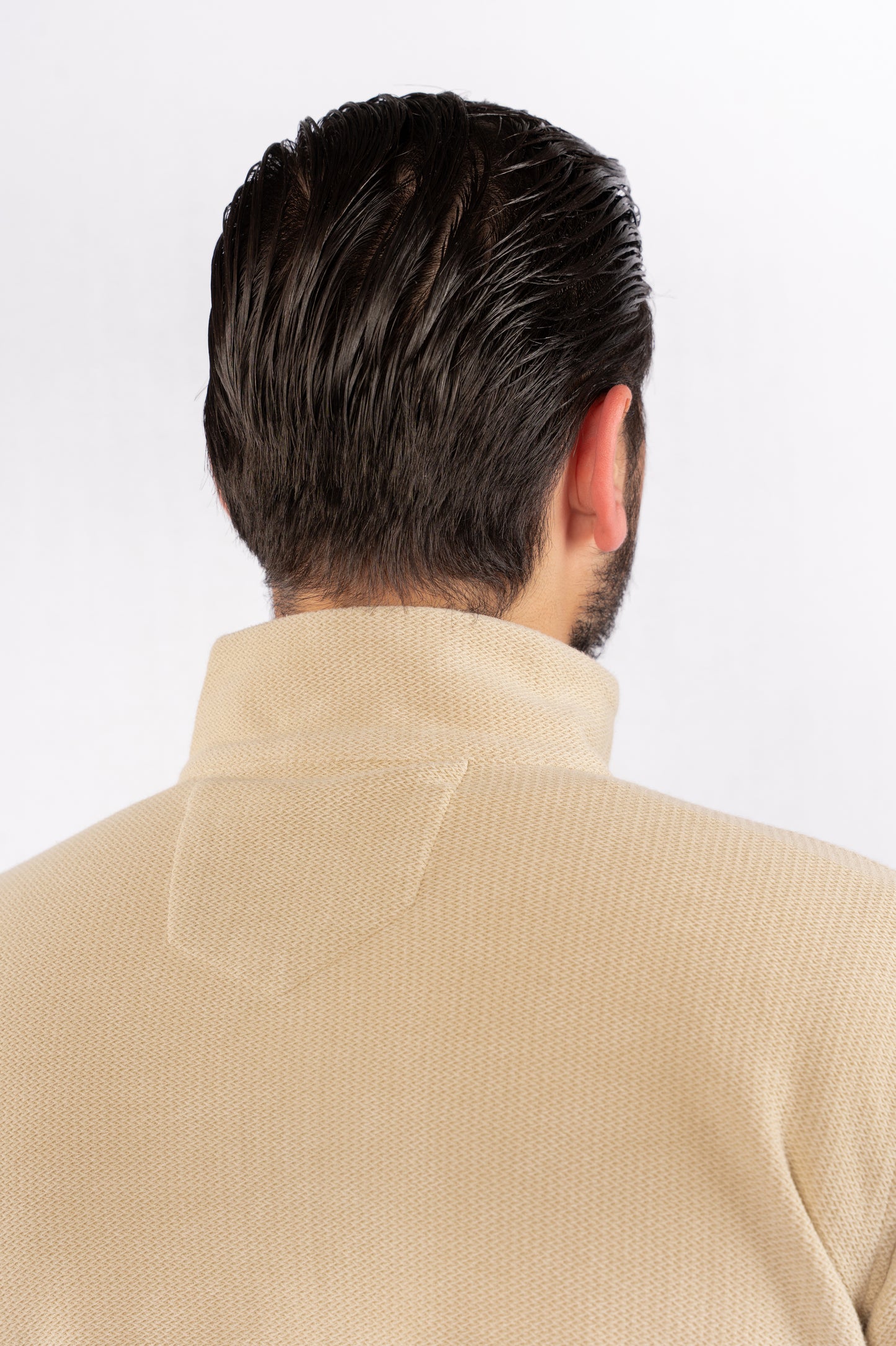 BEIGE HIGHNECK ZIPPER SWEATER