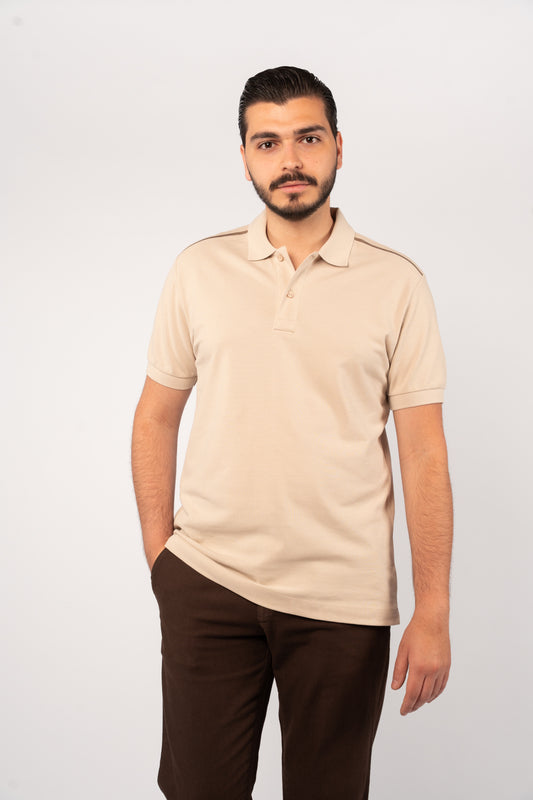 BEIGE CASUAL BUTTON POLO