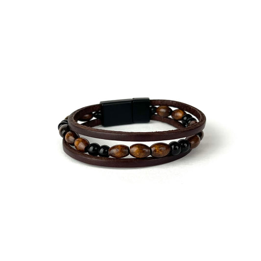 BROWN TRIPLE CORD BRACELET