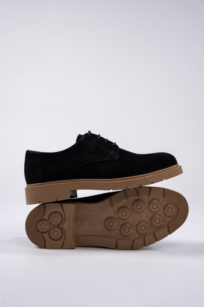 NAVY DERBY SUEDE SHOE