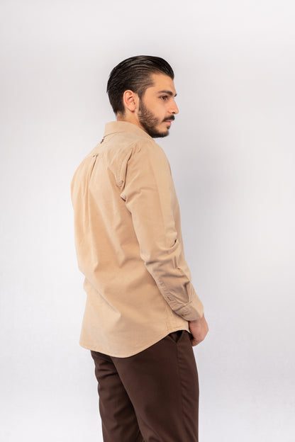 BEIGE ELEGANCE VELVET SHIRT