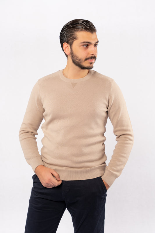 BEIGE CASUAL SWEATER