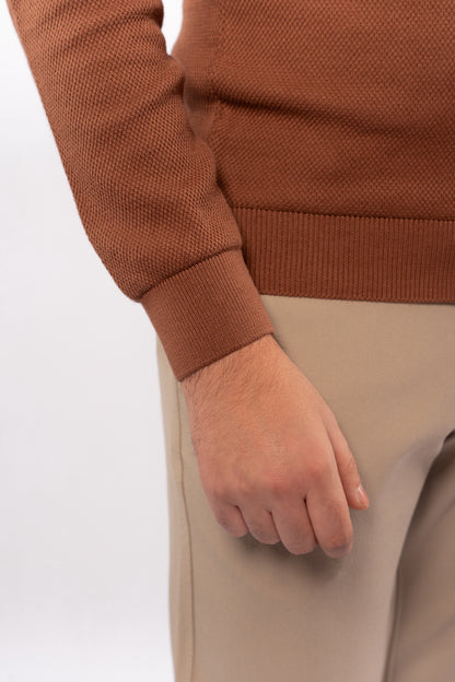 MOCHA CASUAL HIGHNECK ZIPPER