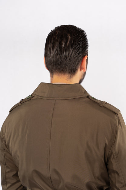 OLIVE ELEGANCE TRENCH COAT
