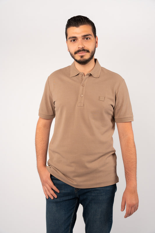 BEIGE CASUAL BUTTON POLO