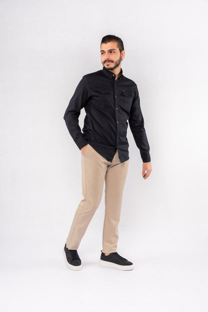 NAVY RELAXED TWO POCKET SHIRT