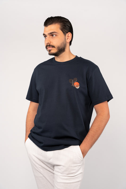 NAVY TENNIS THICK TSHIRT