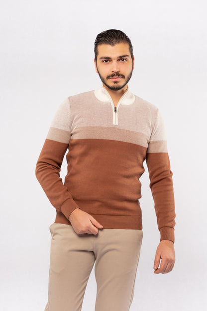 MOCHA CASUAL HIGHNECK ZIPPER