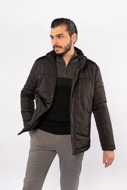 BLACK QUILTED JACKET