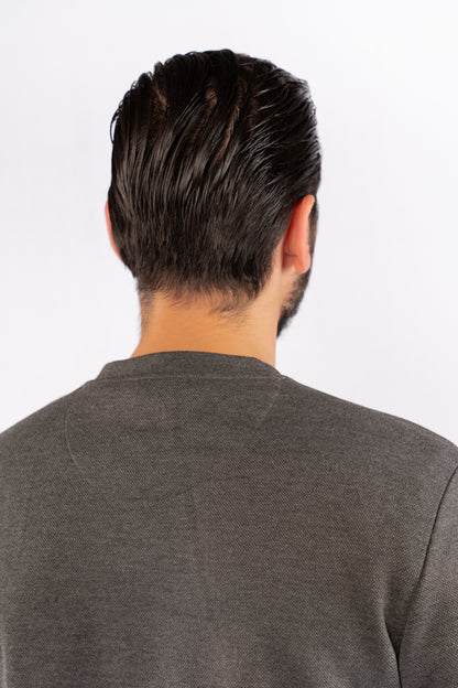 GREY ELEGANCE PIQUET SWEATER