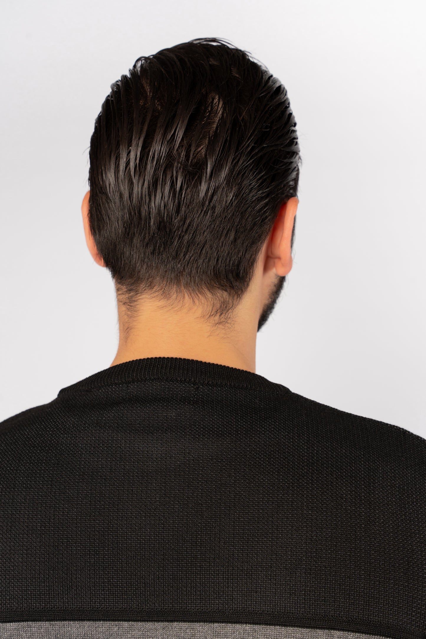 BLACK CASUAL KNITTED SWEATER