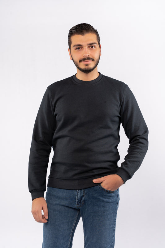 NAVY ELEGANCE PIQUET SWEATER