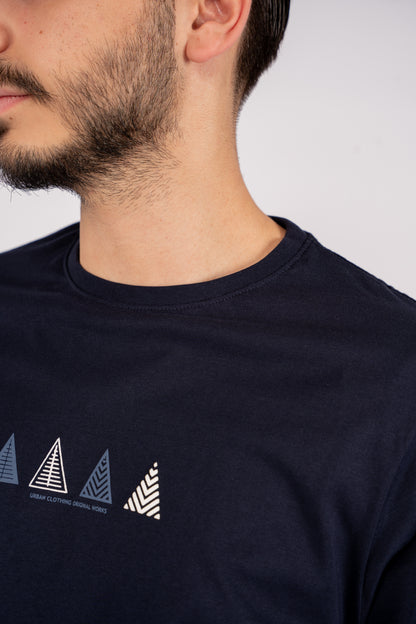 NAVY TRIANGLES TSHIRT