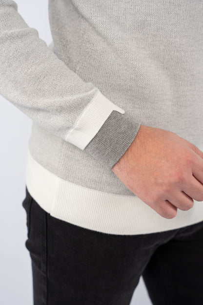 LIGHT GREY ROUNDNECK 2 LAYER