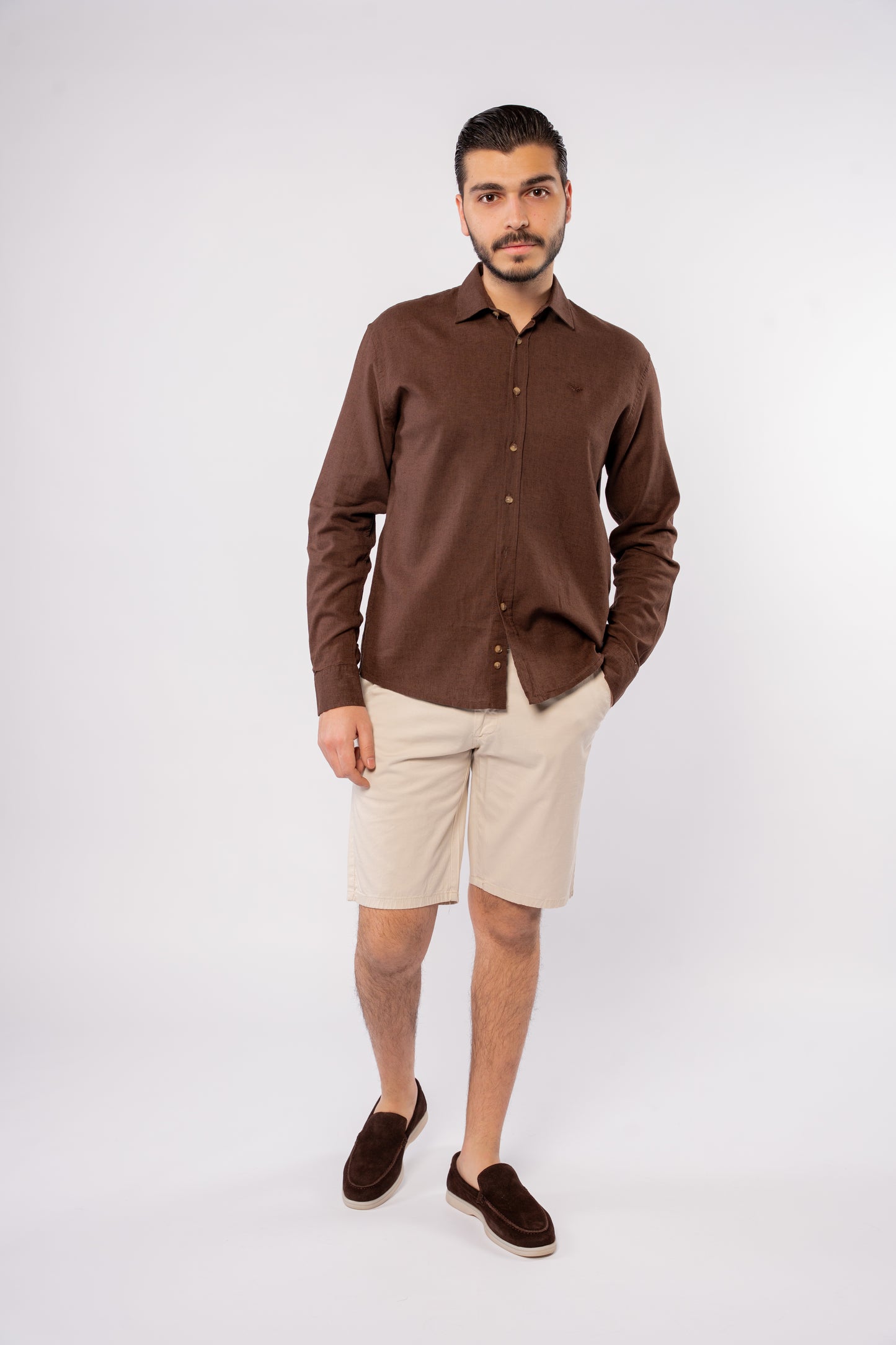 BROWN LINEN SHIRT