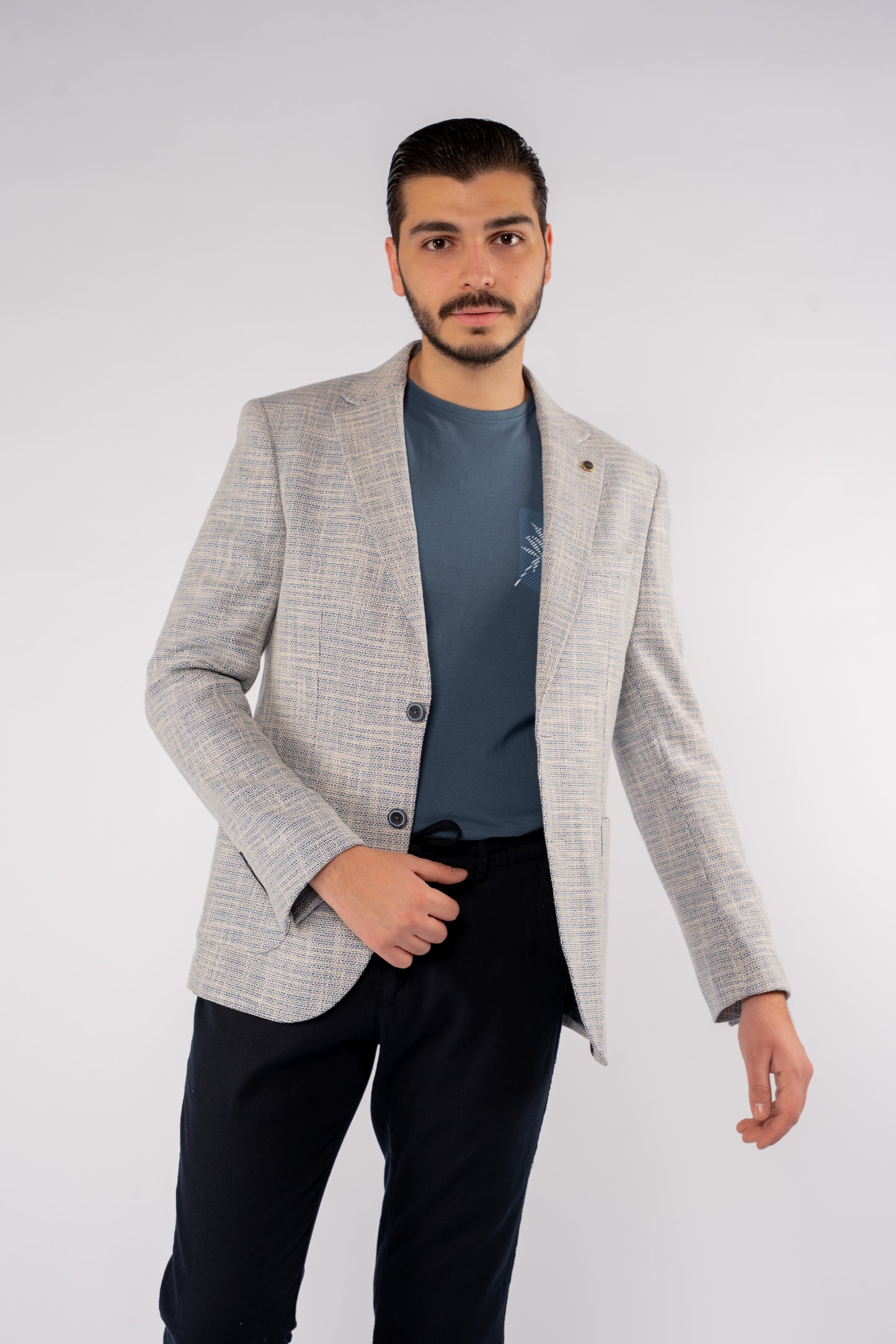 BLUE LINEN BLAZER