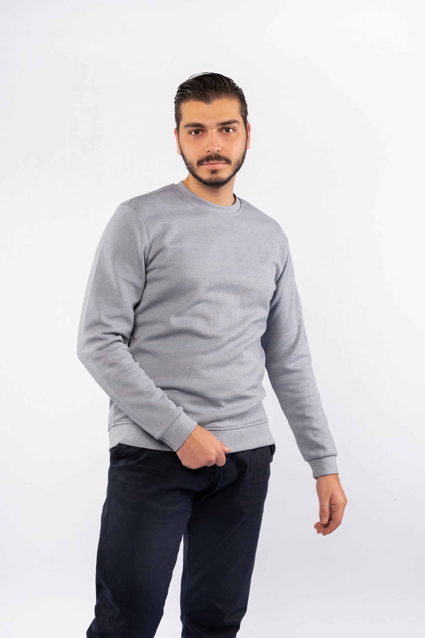 BLUE ELEGANCE PIQUET SWEATER