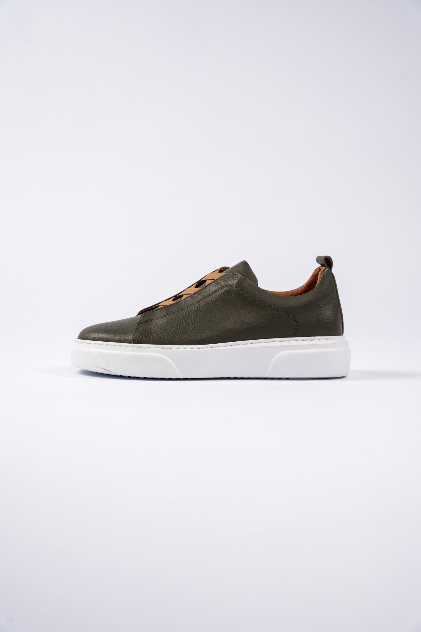 OLIVE ELASTIC SNEAKER