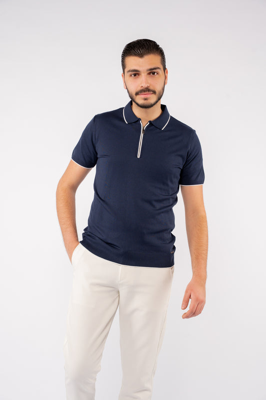 INDEGO WHITE LINE POLO
