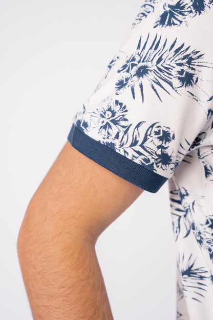 NAVY PATTERNED POLO