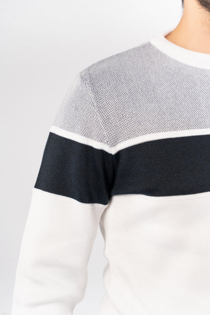 CREAM CASUAL KNITTED SWEATER