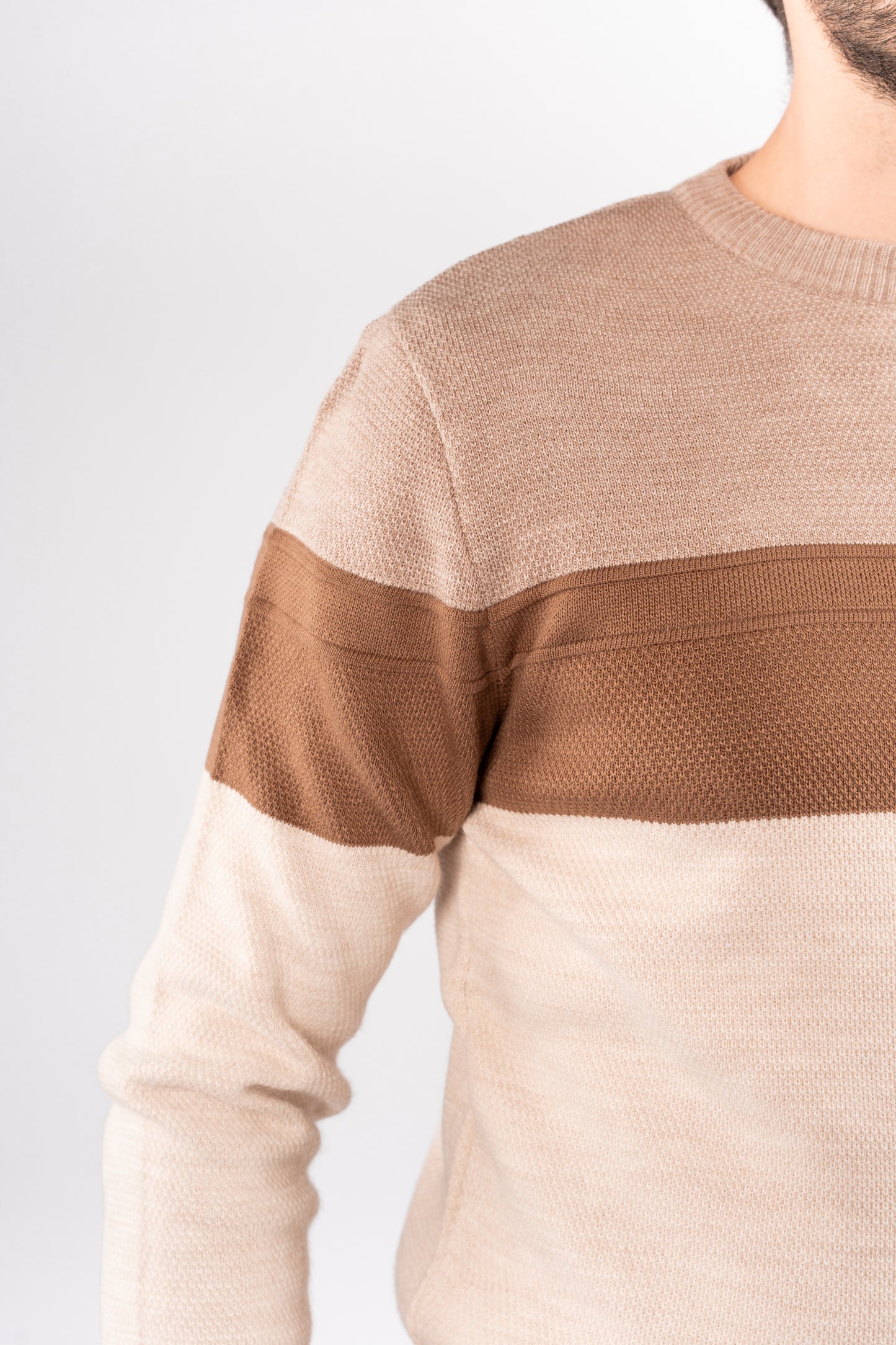 BEIGE URBAN TRICOLOR SWEATER