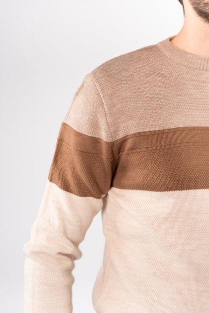 BEIGE URBAN TRICOLOR SWEATER