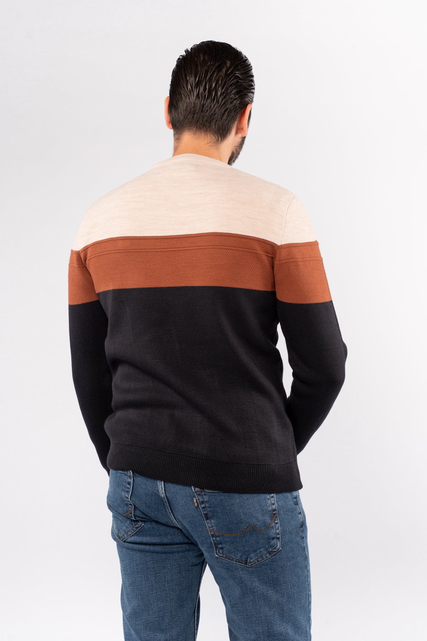 NAVY URBAN TRICOLOR SWEATER
